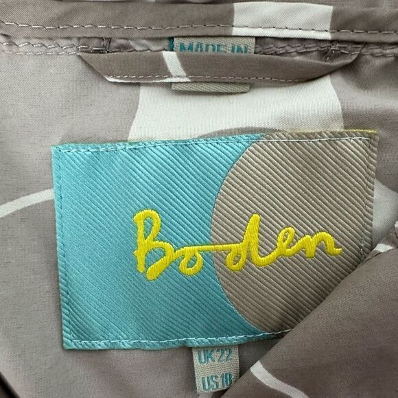 Boden Light Brown & Cream Polka Dot Pullover Hooded Windbreaker size 18 - Picture 3 of 8